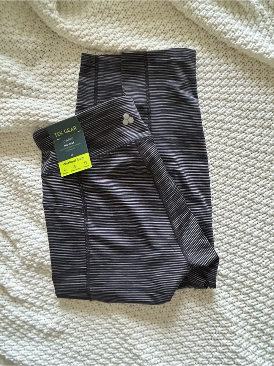 tek gear Pants - tek gear Black & White Striped Capri Leggings